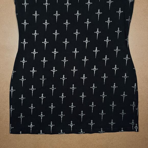 Rare Lip Service Silver Dagger 25 Years Dress Size XL Vintage Goth Gothic Y2K - Picture 8 of 16